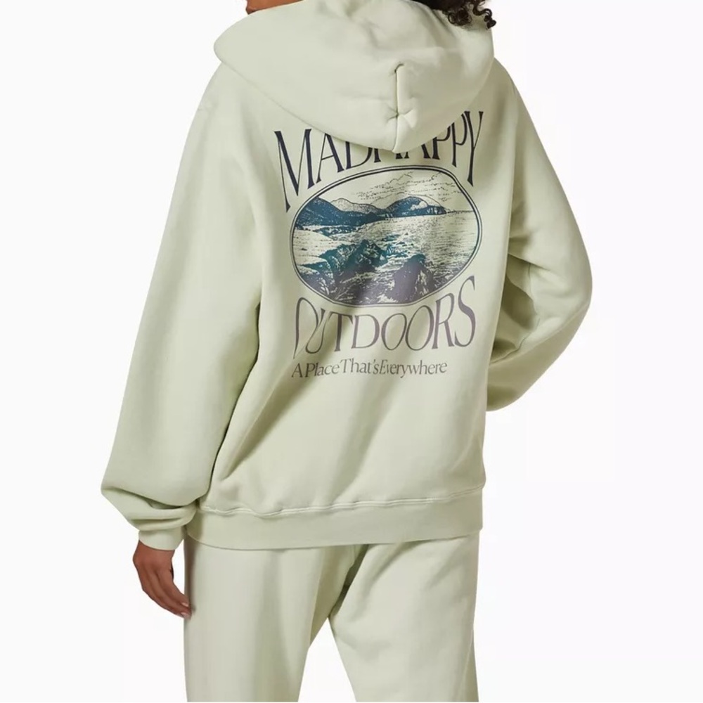 LIKE NEW Madhappy Summer Outdoors Fleece Hoodie - Lime RARE - Picture 2 of 16